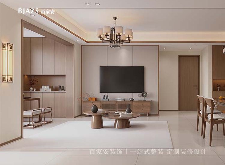 厦门湖边湾璟小区80平新中式整装装修设计